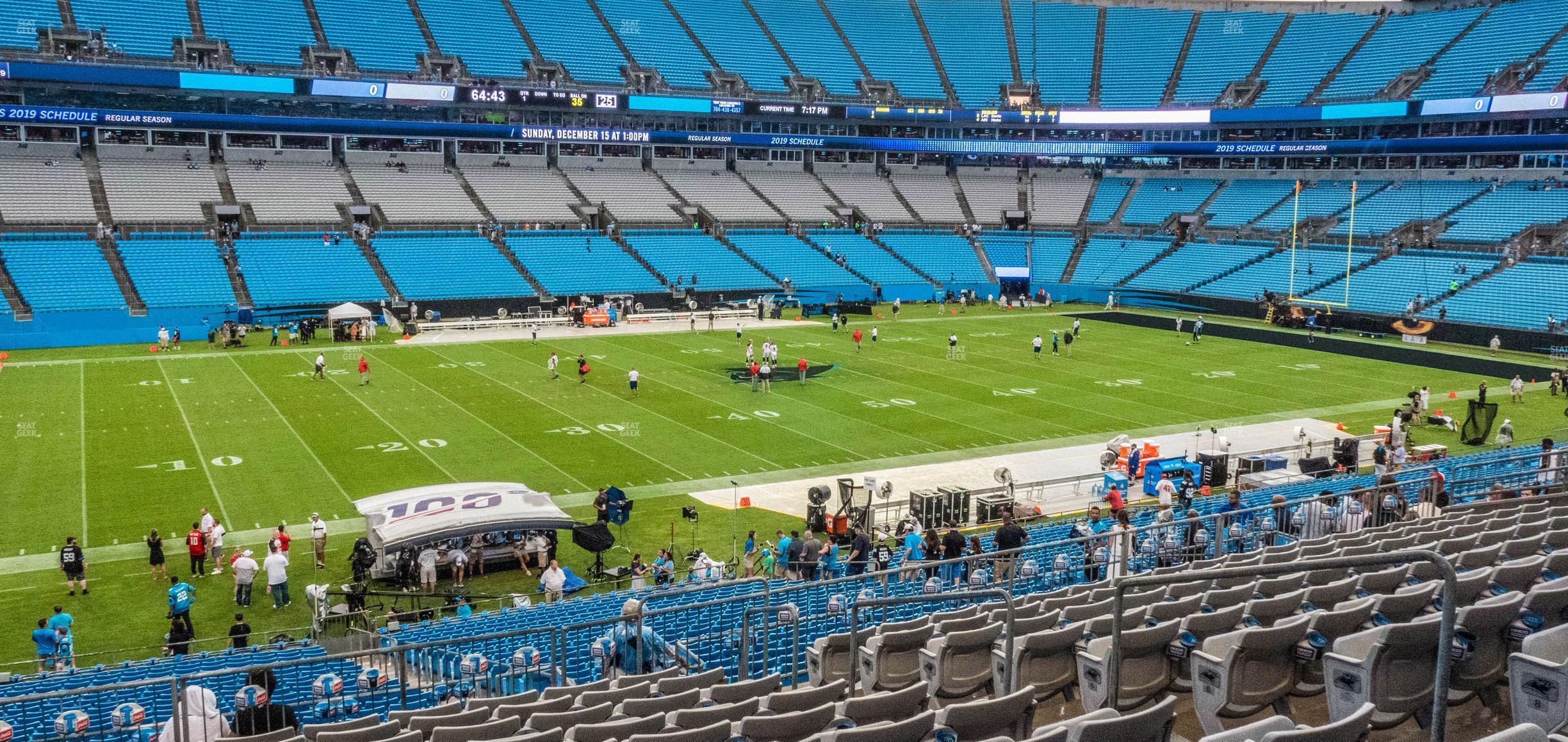 Seating view for Bank of America Stadium Section 319