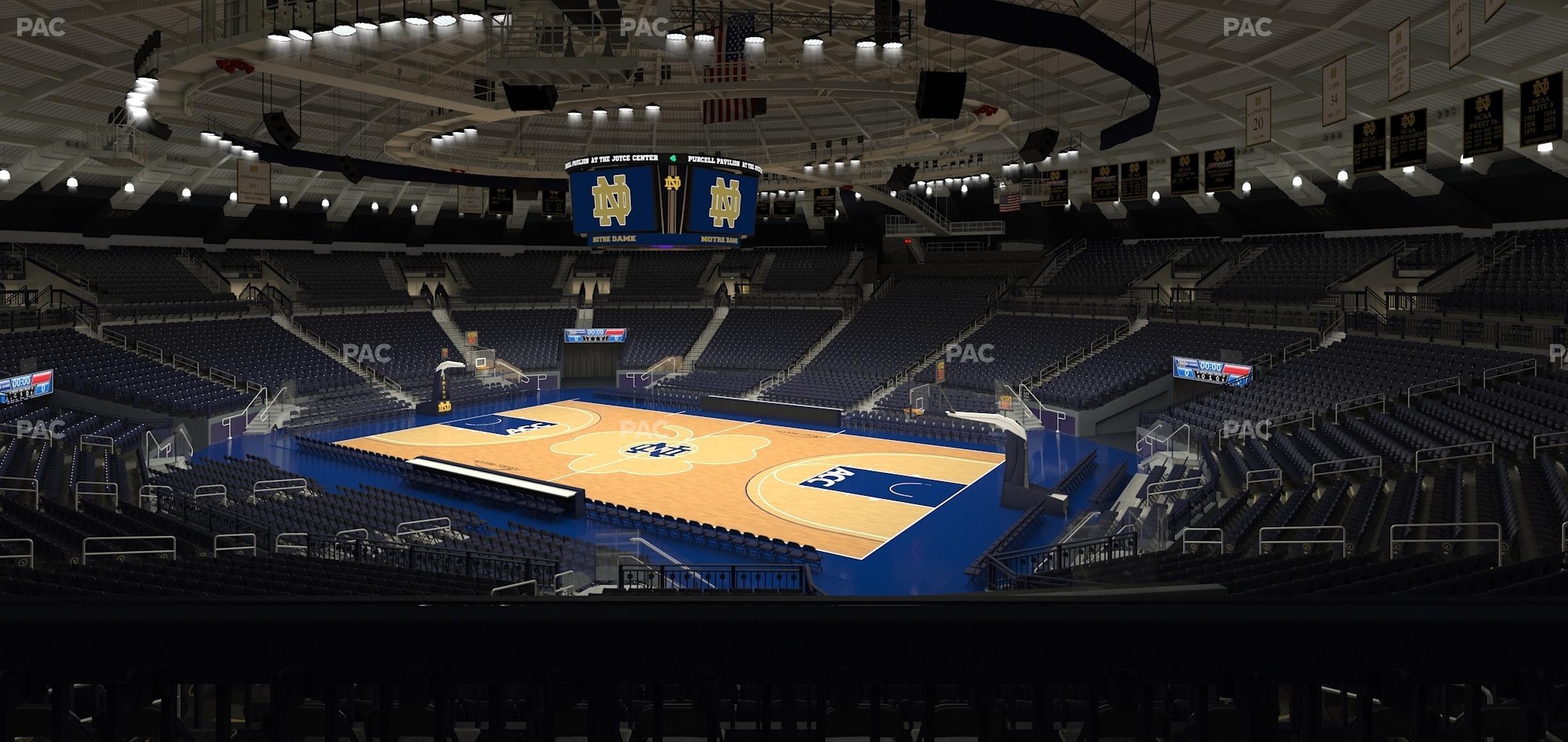 Seating view for Purcell Pavilion at the Joyce Center Section 117