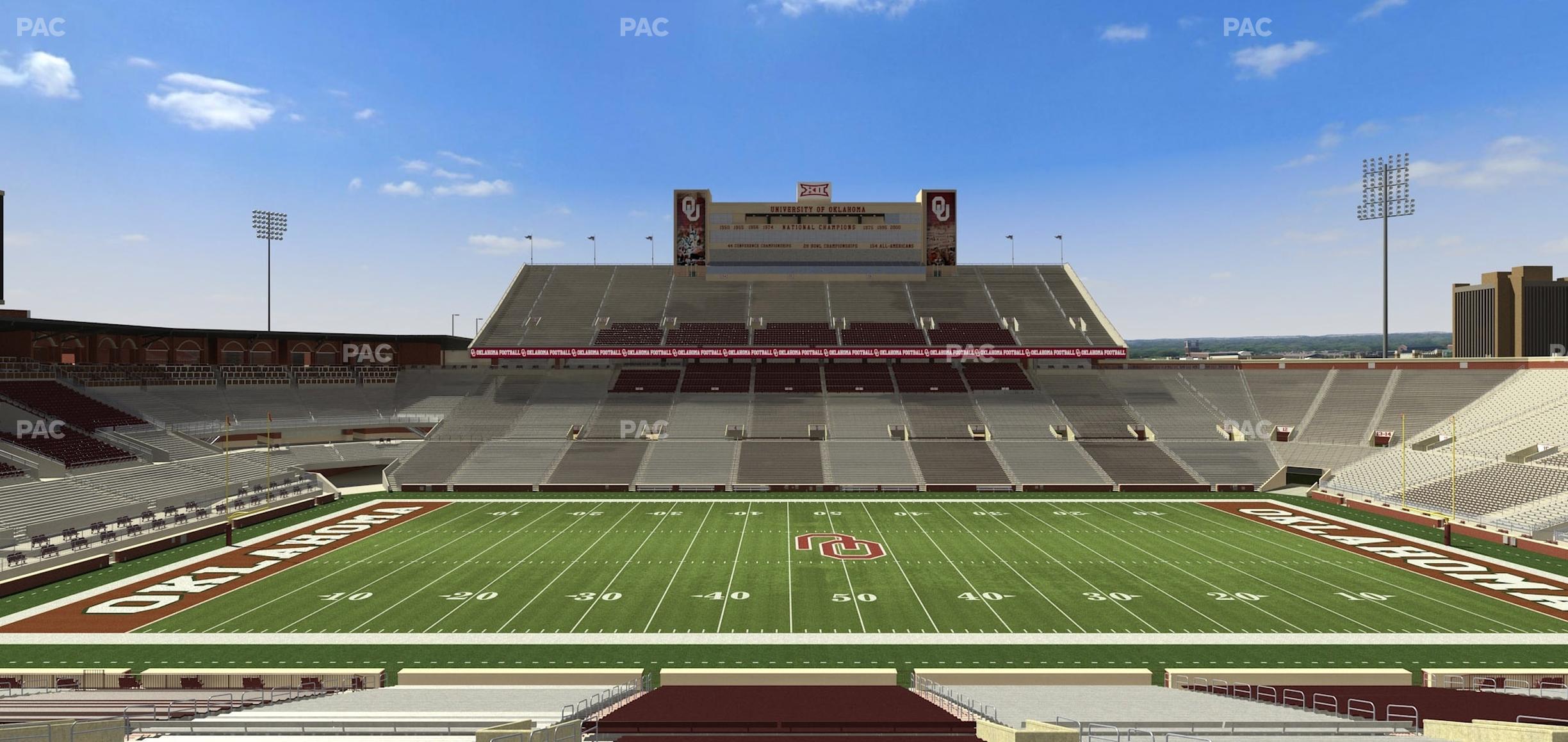 Seating view for Gaylord Family Oklahoma Memorial Stadium Section 31