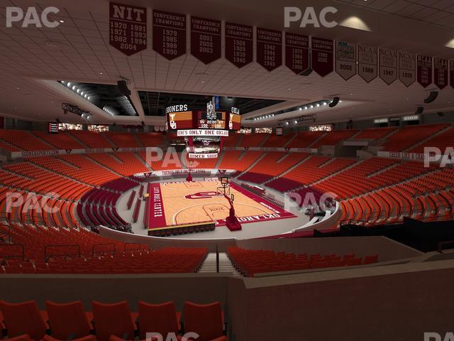 Seating view for Lloyd Noble Center Section 201