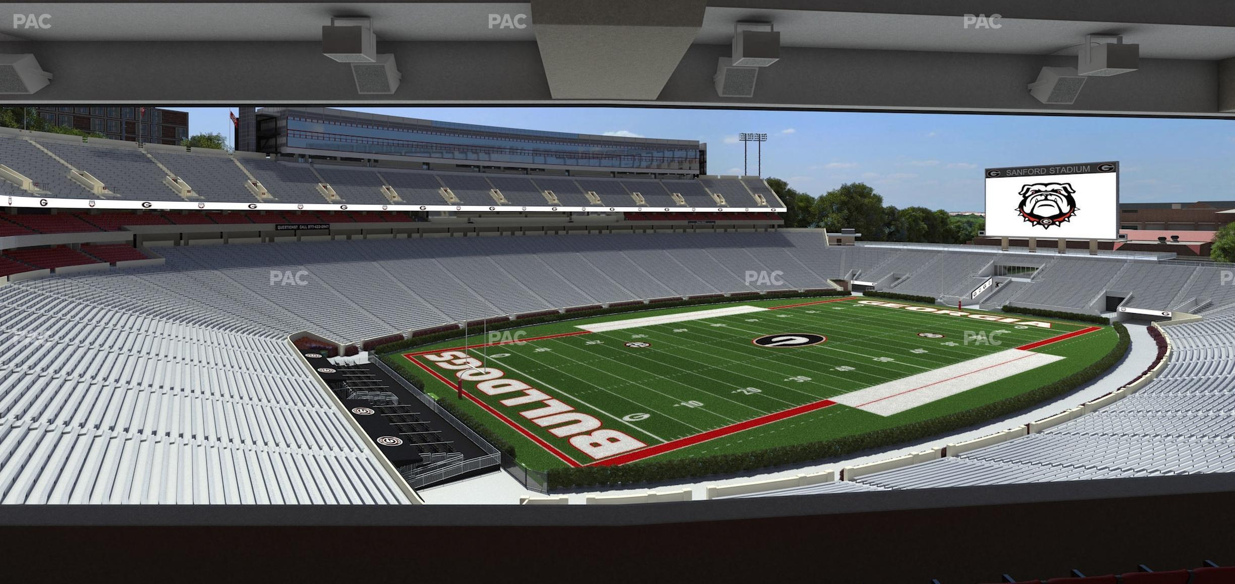 Seating view for Sanford Stadium Section North Club 213