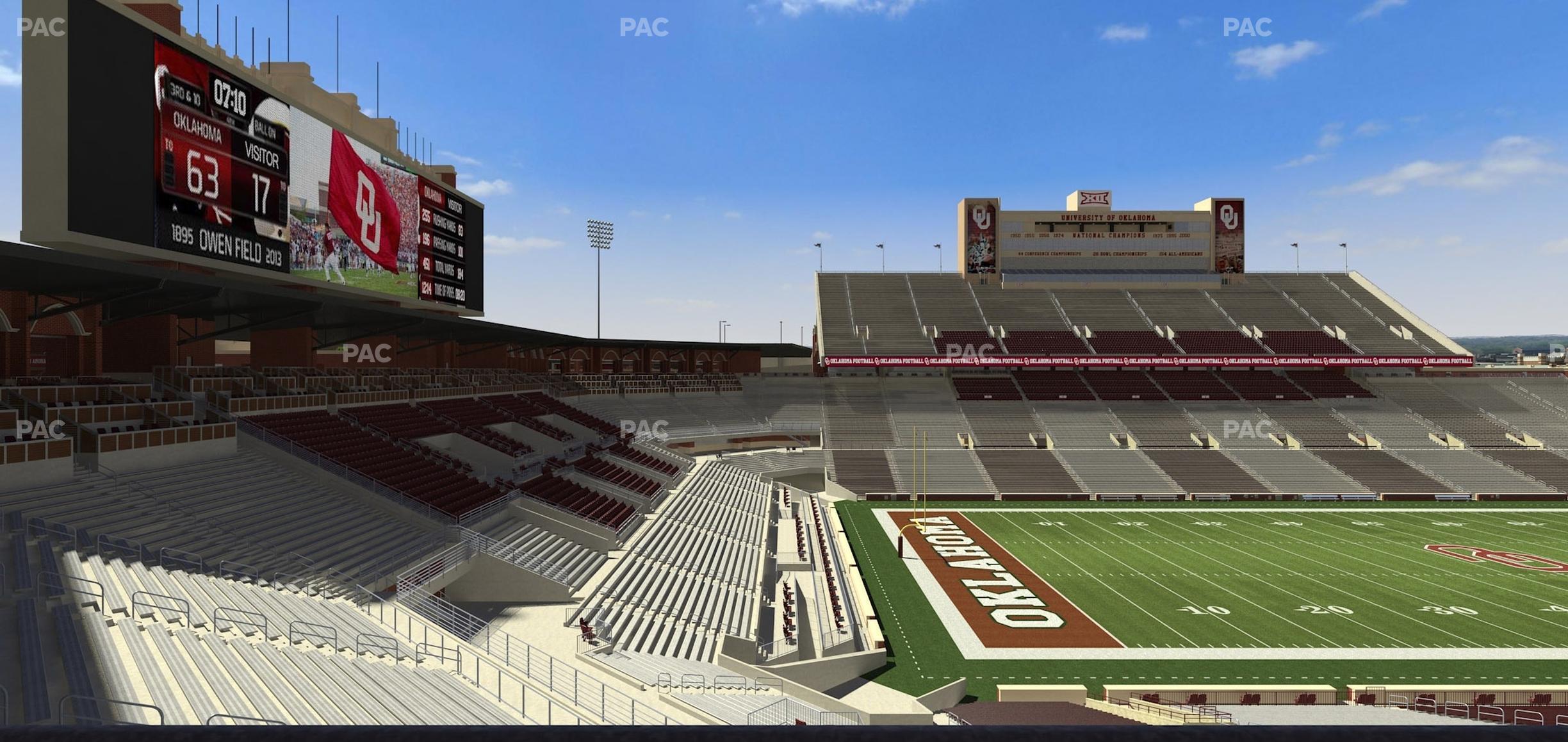 Seating view for Gaylord Family Oklahoma Memorial Stadium Section 36