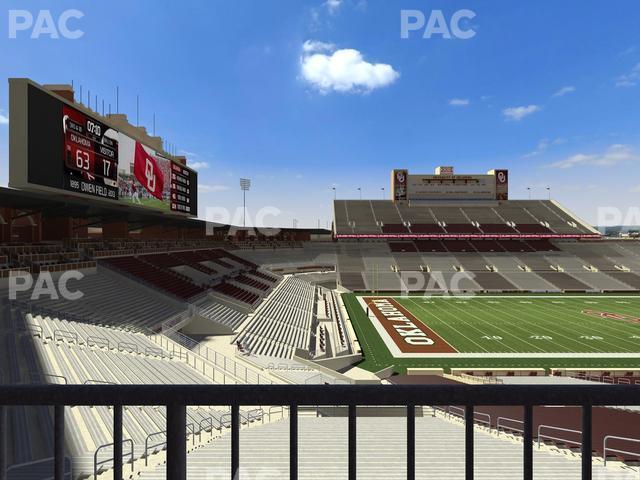 Seating view for Gaylord Family Oklahoma Memorial Stadium Section 36