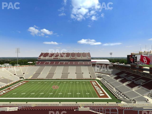 Seating view for Gaylord Family Oklahoma Memorial Stadium Section 104