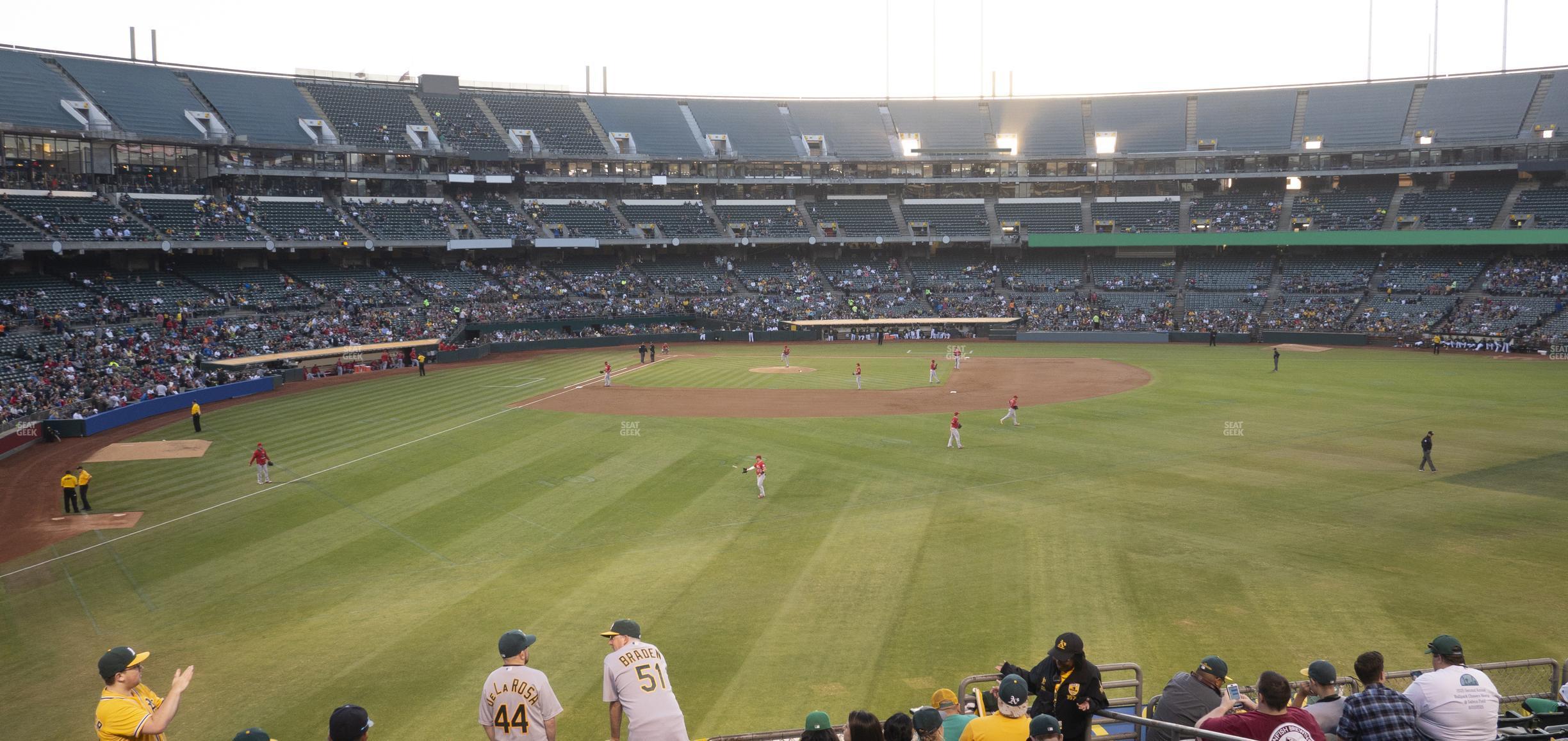 Seating view for Oakland Coliseum Section Front 149