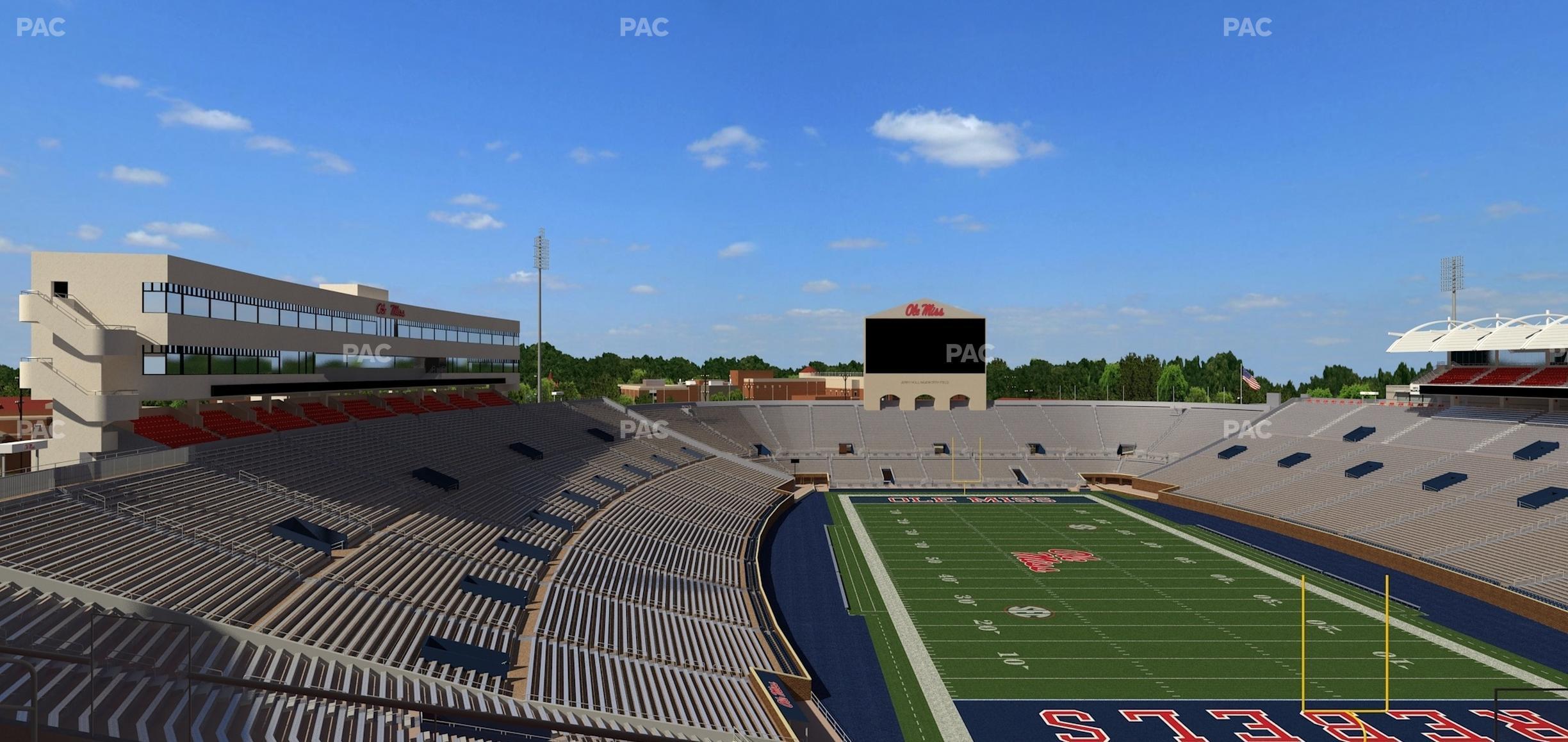 Seating view for Vaught Hemingway Stadium Section South Zone Club 115