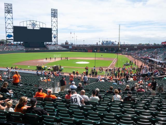 Seating view for Oracle Park Section Premium Lower Box 119