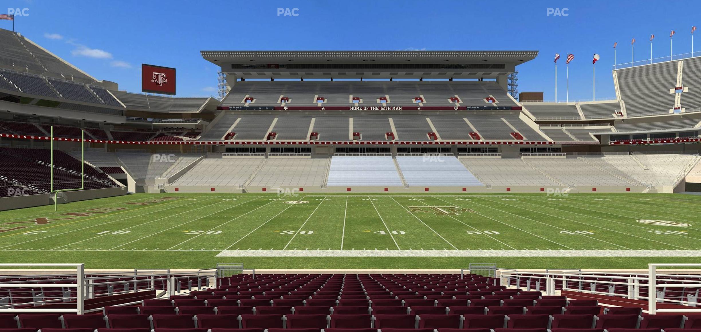 Seating view for Kyle Field Section Field Box 8