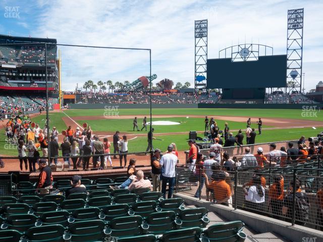 Seating view for Oracle Park Section Premium Field Club 112