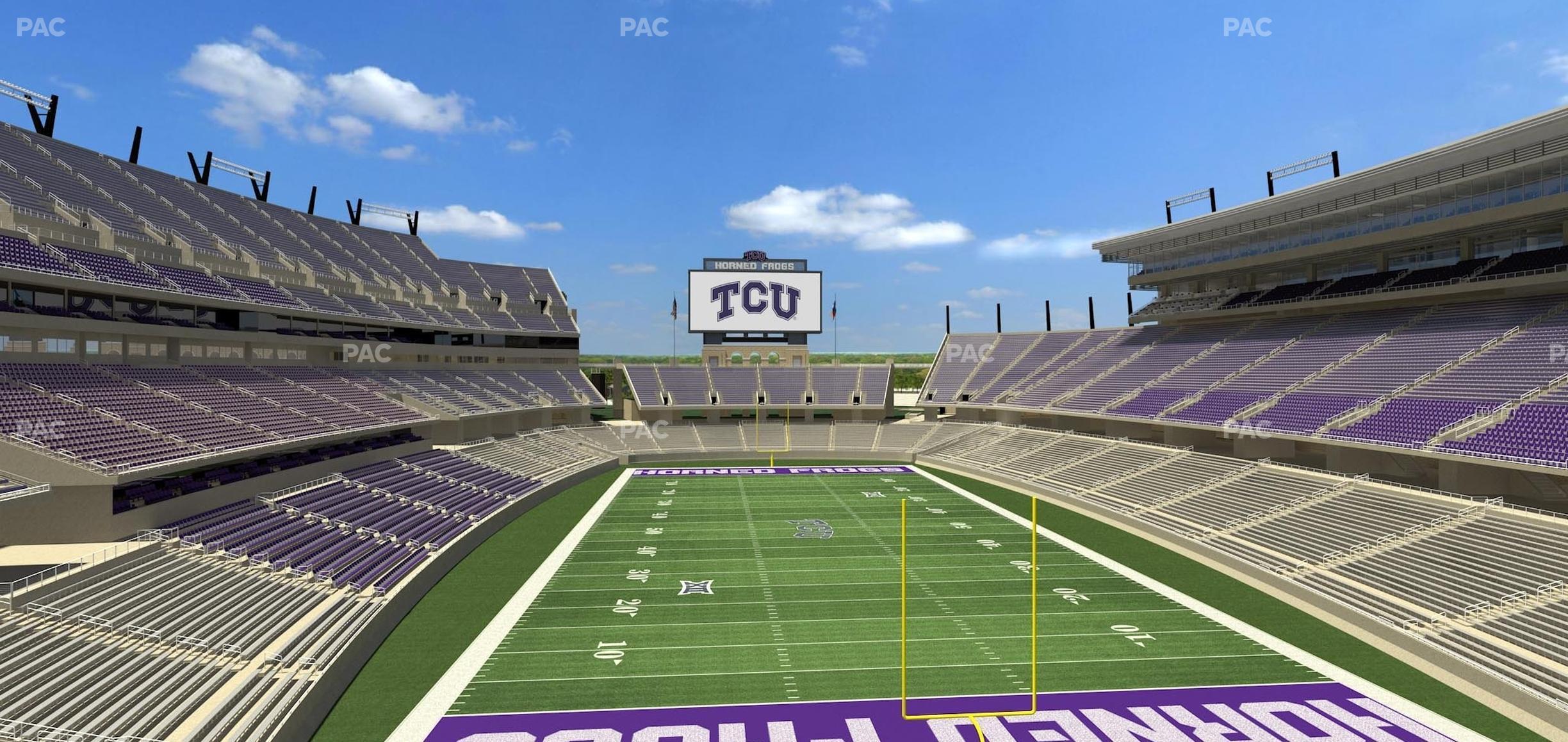 Seating view for Amon G. Carter Stadium Section South End Zone Suite 4