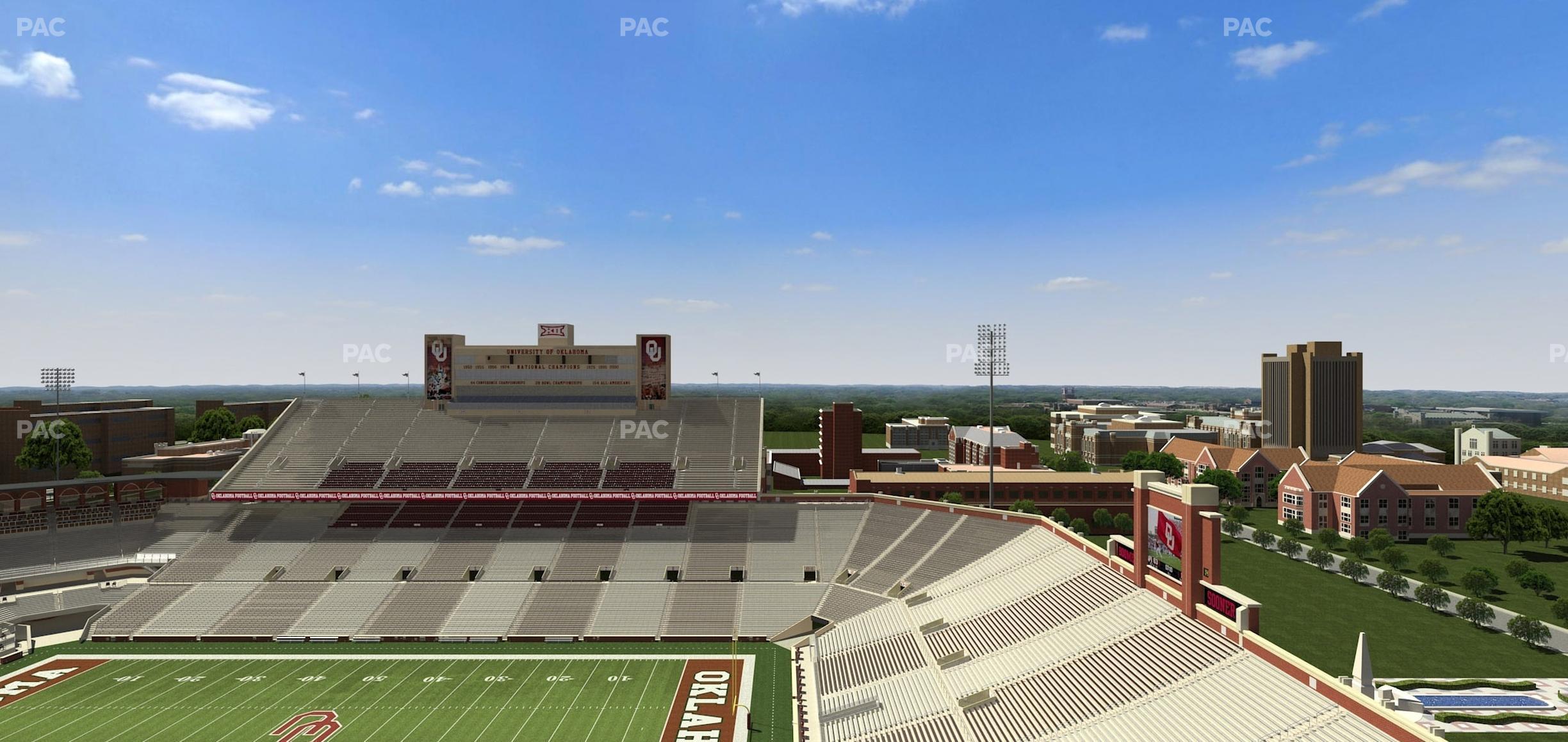 Seating view for Gaylord Family Oklahoma Memorial Stadium Section 226