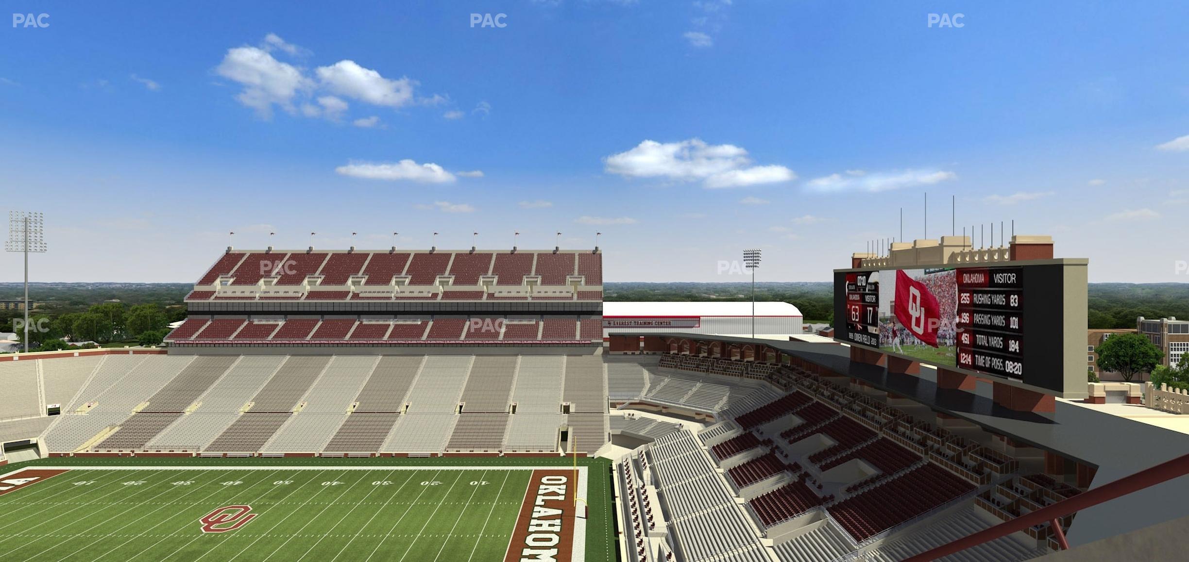 Seating view for Gaylord Family Oklahoma Memorial Stadium Section 101