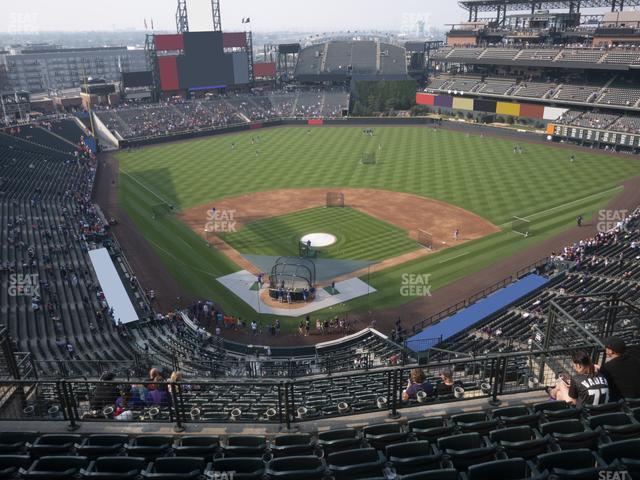 Seating view for Coors Field Section Upper 329