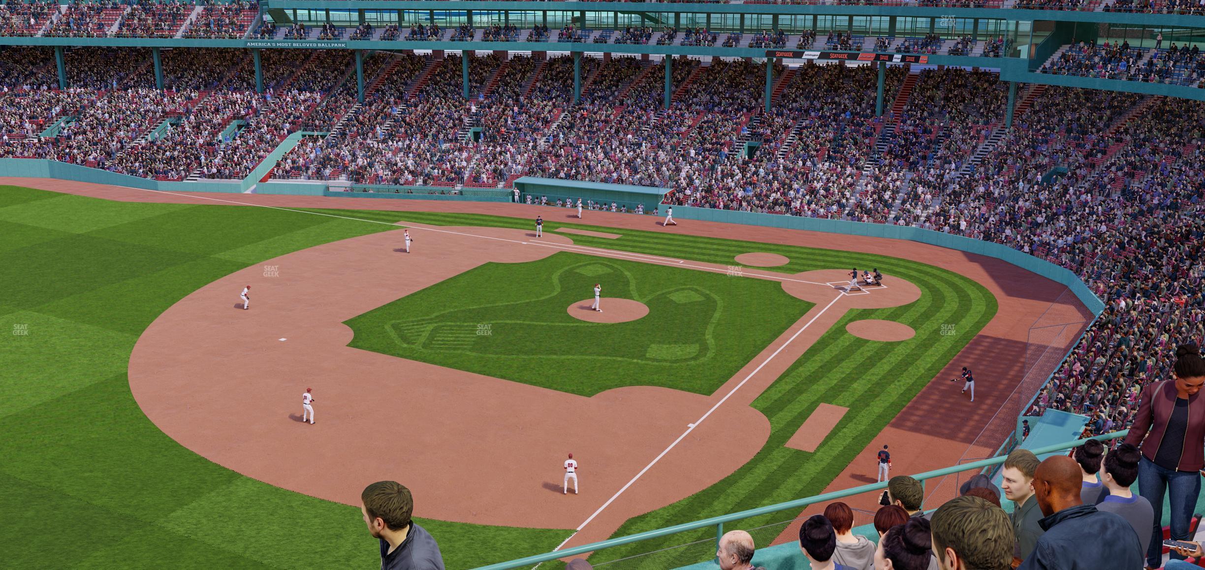 Seating view for Fenway Park Section Left Field Aura Pavilion Reserved 16