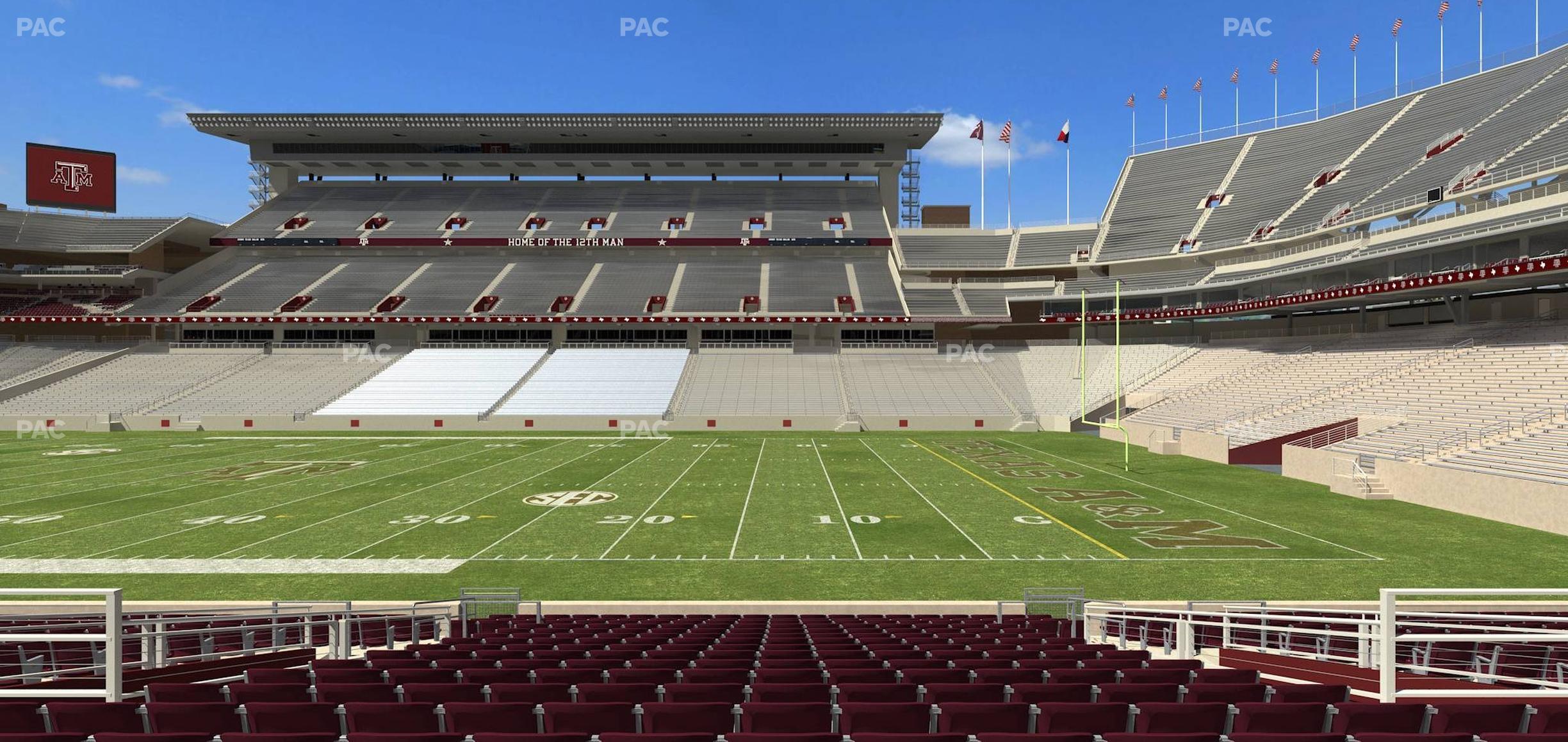 Seating view for Kyle Field Section Field Box 4