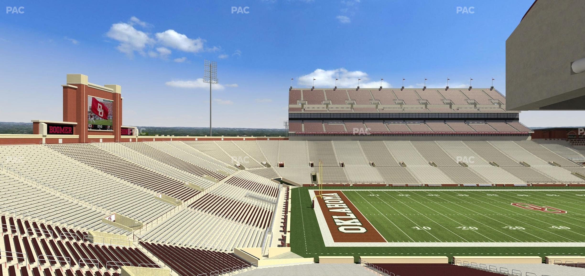 Seating view for Gaylord Family Oklahoma Memorial Stadium Section 10