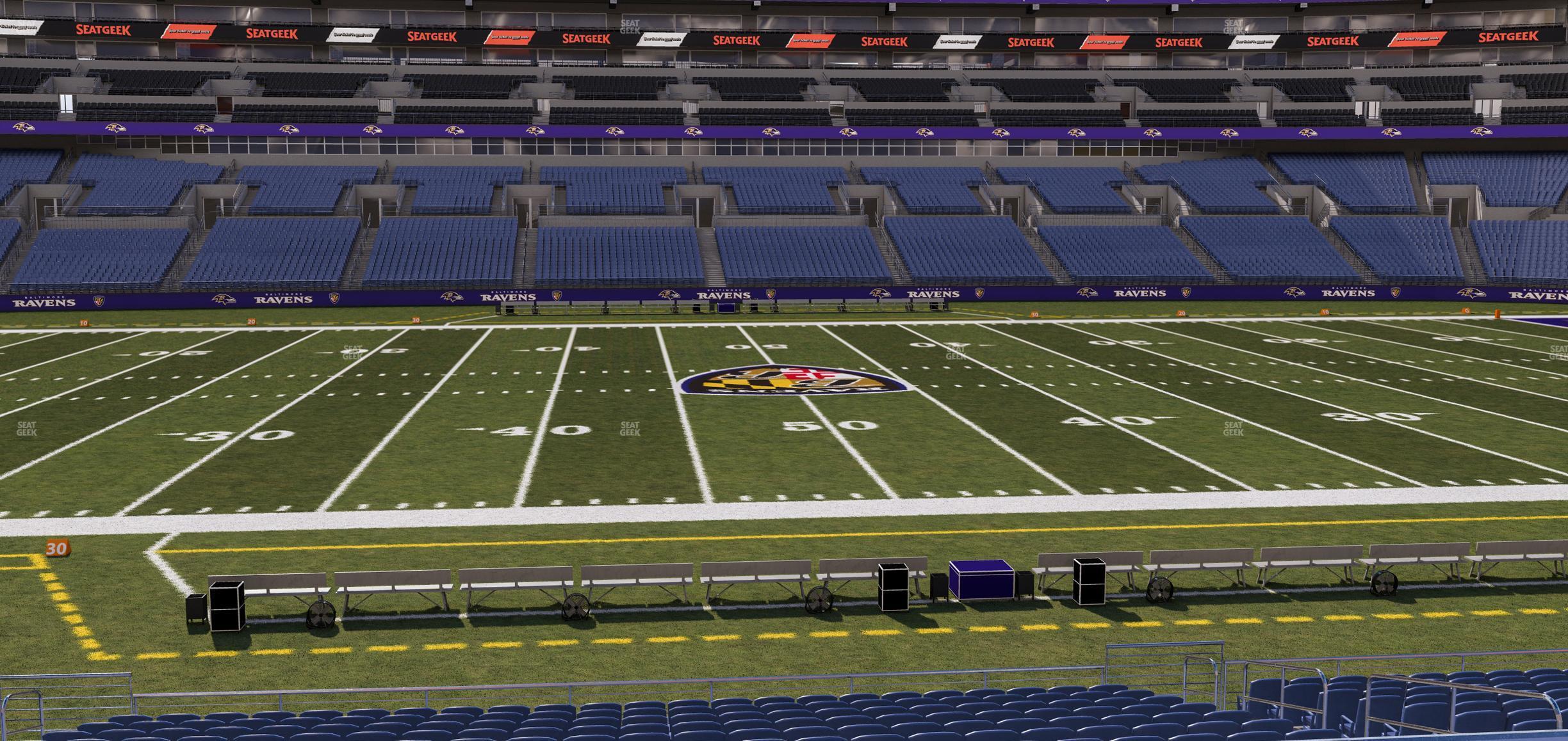 Seating view for M&T Bank Stadium Section 100