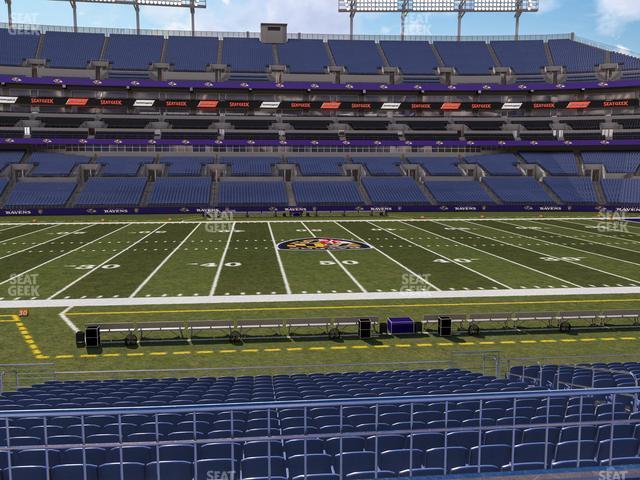 Seating view for M&T Bank Stadium Section 100