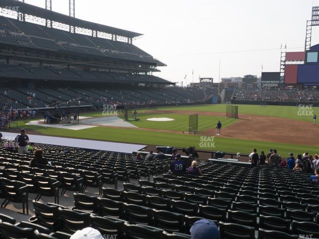 Seating view for Coors Field Section 121