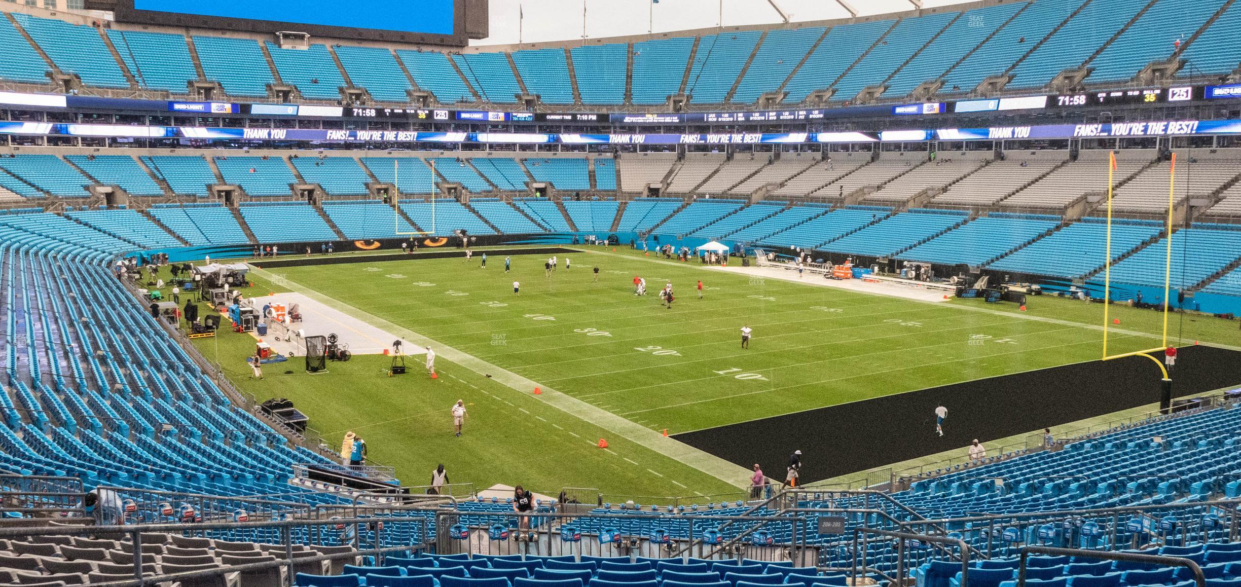 Seating view for Bank of America Stadium Section 206