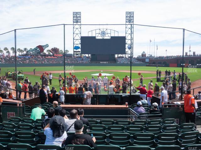 Seating view for Oracle Park Section Field Club 115