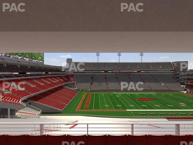 Seating view for Razorback Stadium Section 222