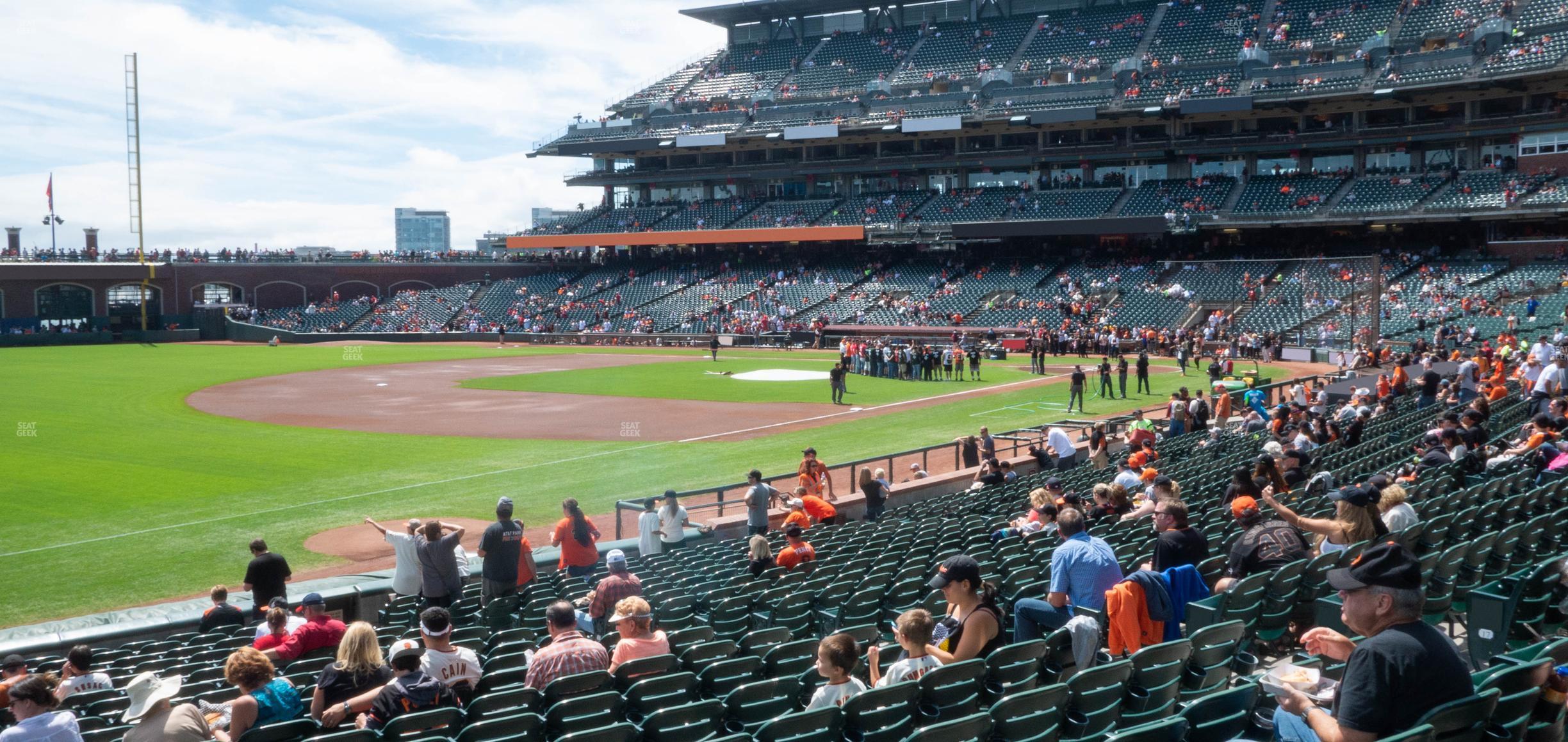 Seating view for Oracle Park Section Field Box 128