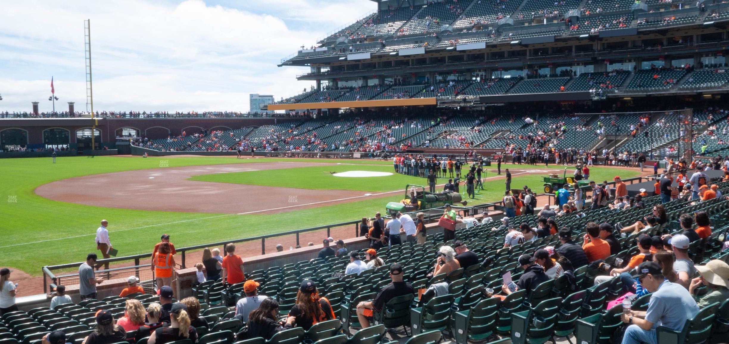 Seating view for Oracle Park Section Field Box 127