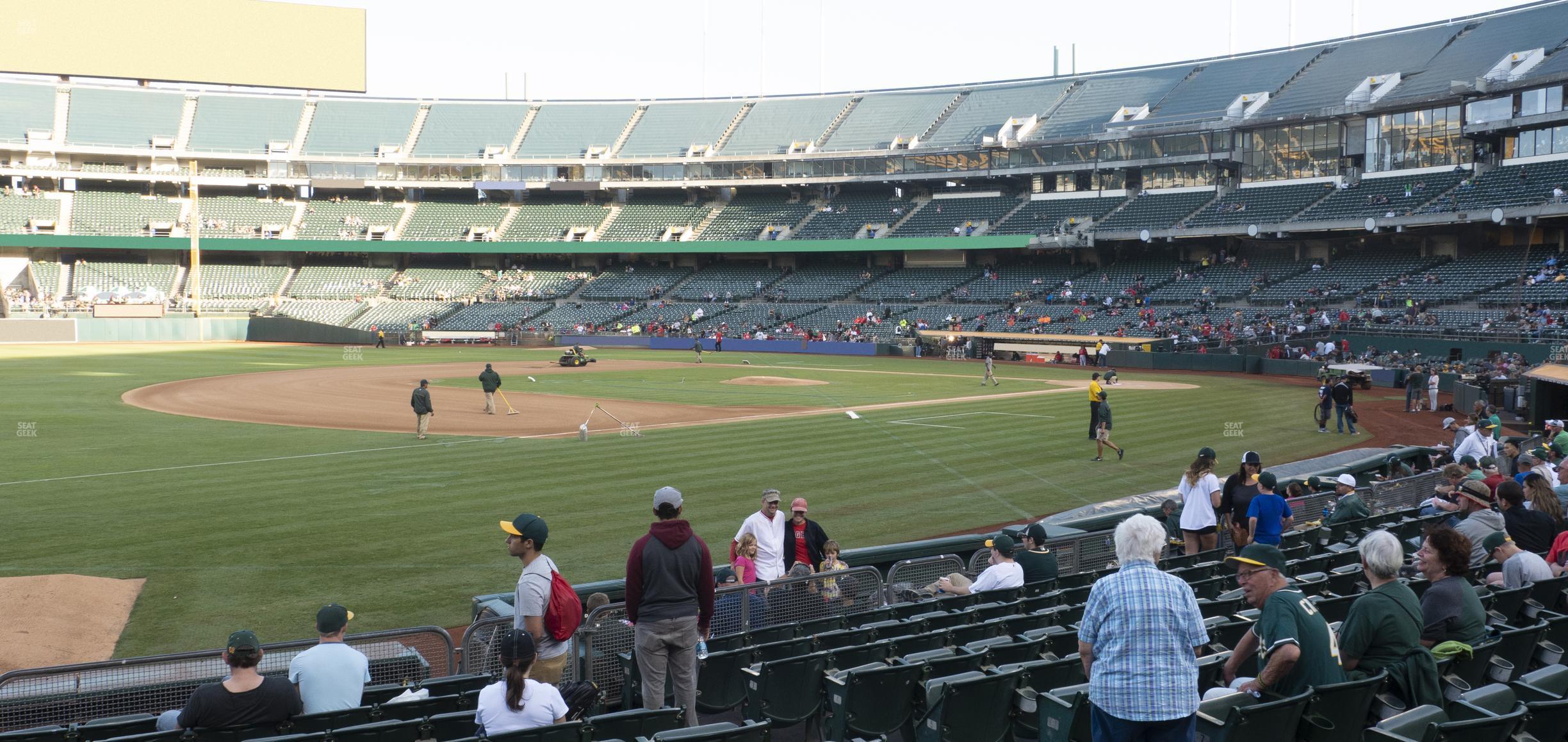 Seating view for Oakland Coliseum Section Front 126