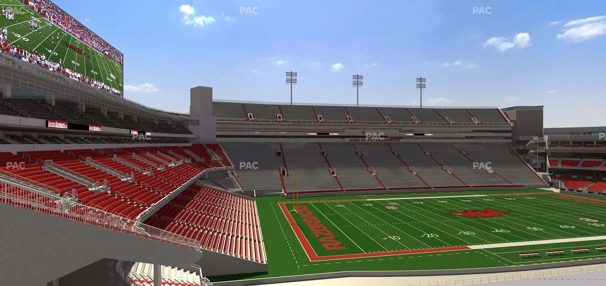 Seating view for Razorback Stadium Section 126