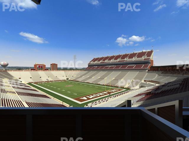 Seating view for Gaylord Family Oklahoma Memorial Stadium Section Suite 49