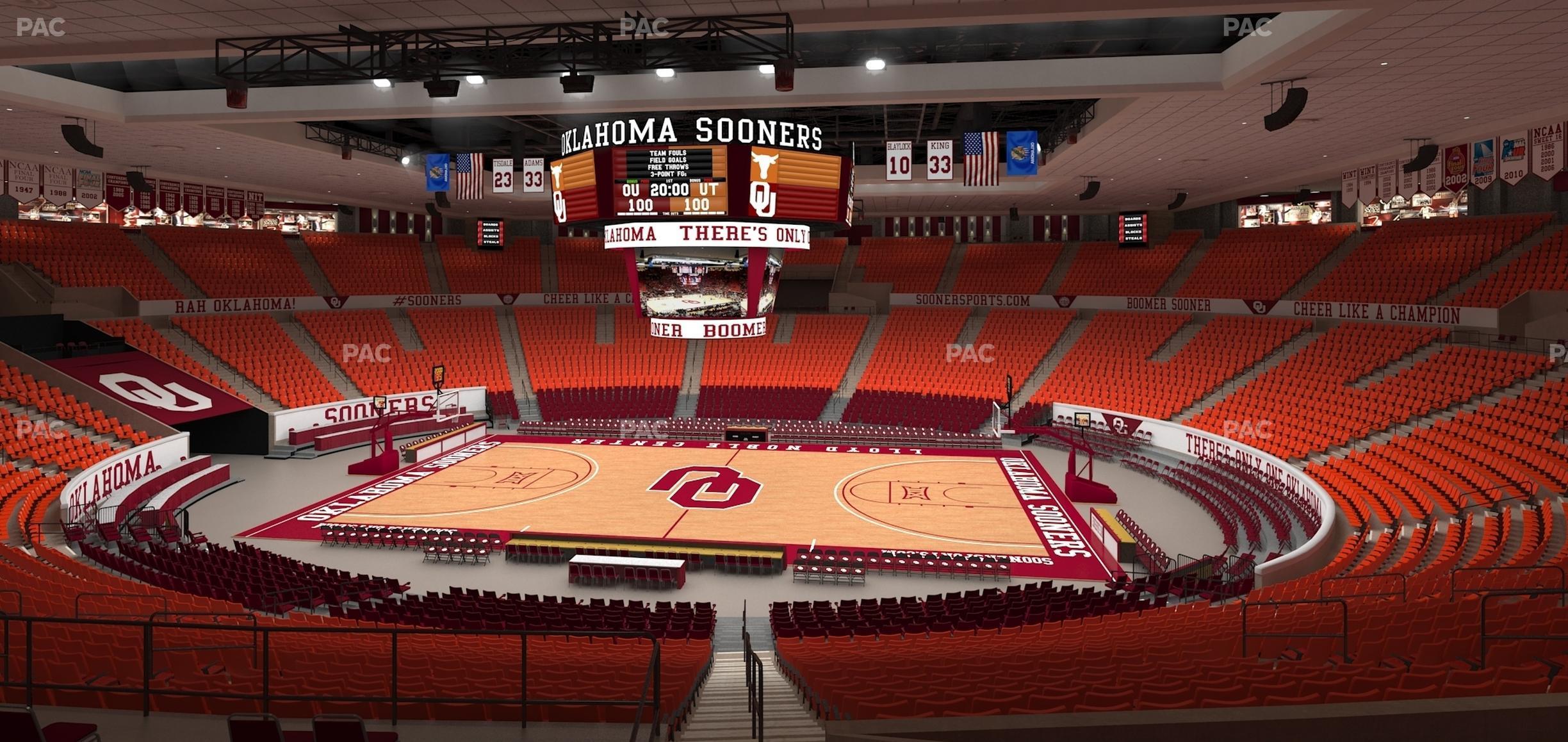 Seating view for Lloyd Noble Center Section 220