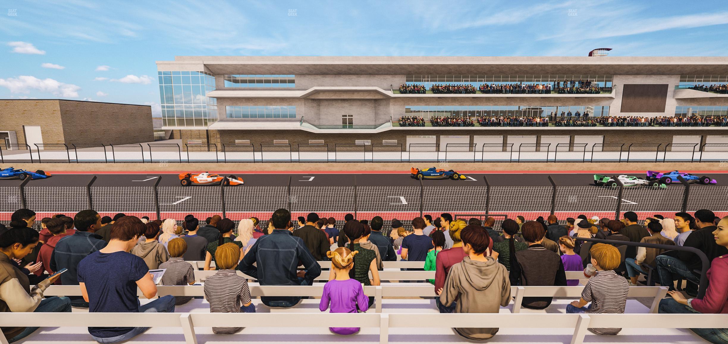 Seating view for Circuit of The Americas Section Main Grandstand Loge 3 D