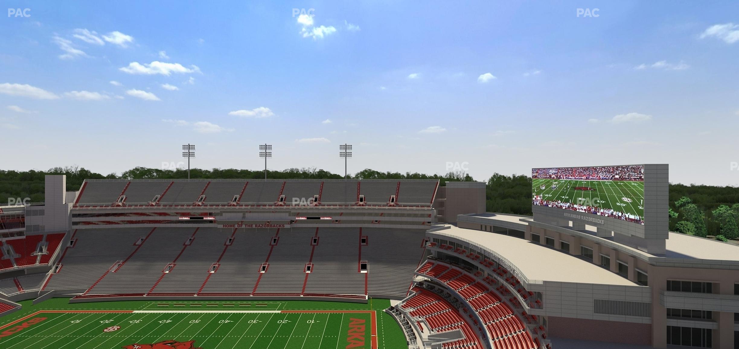 Seating view for Razorback Stadium Section 520