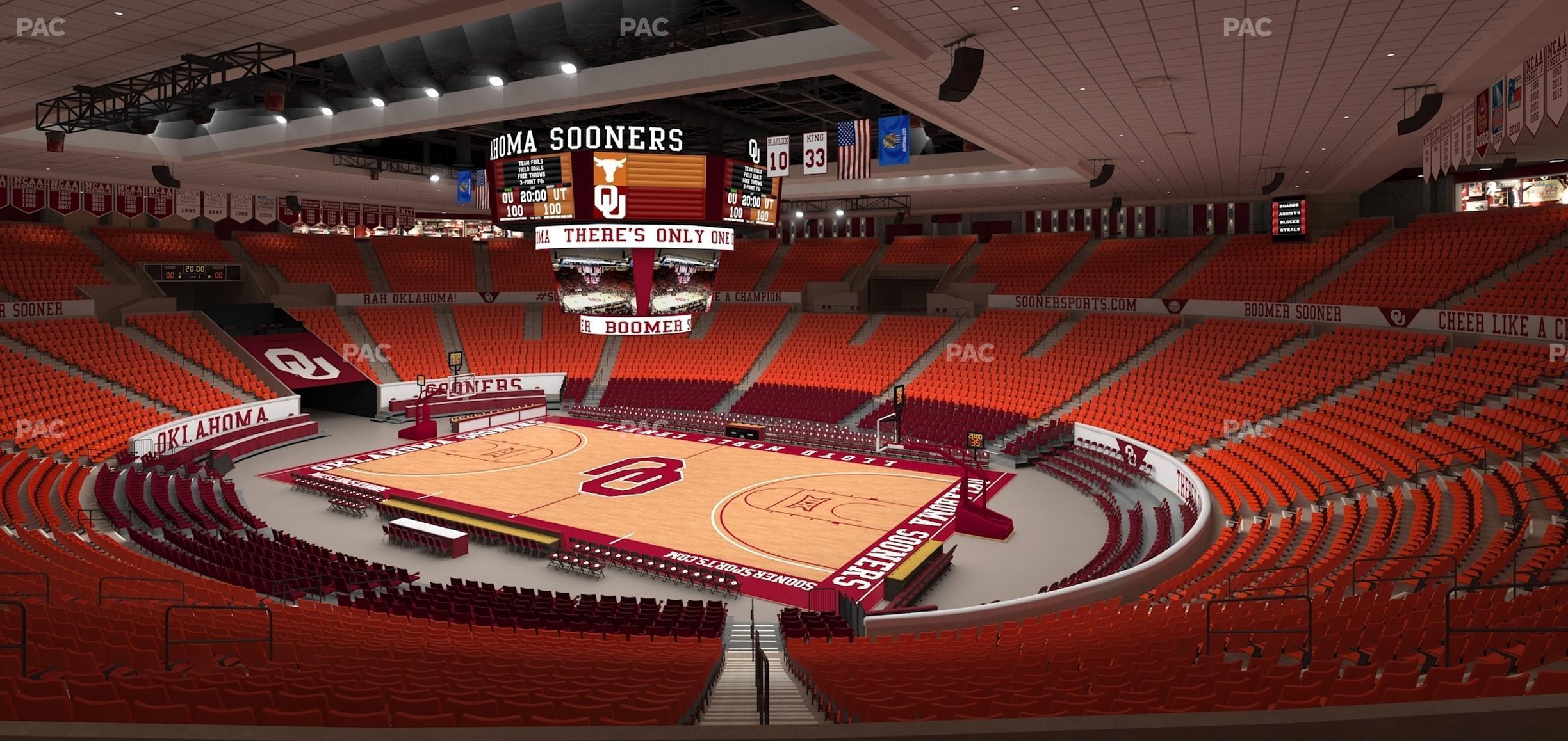 Seating view for Lloyd Noble Center Section 218