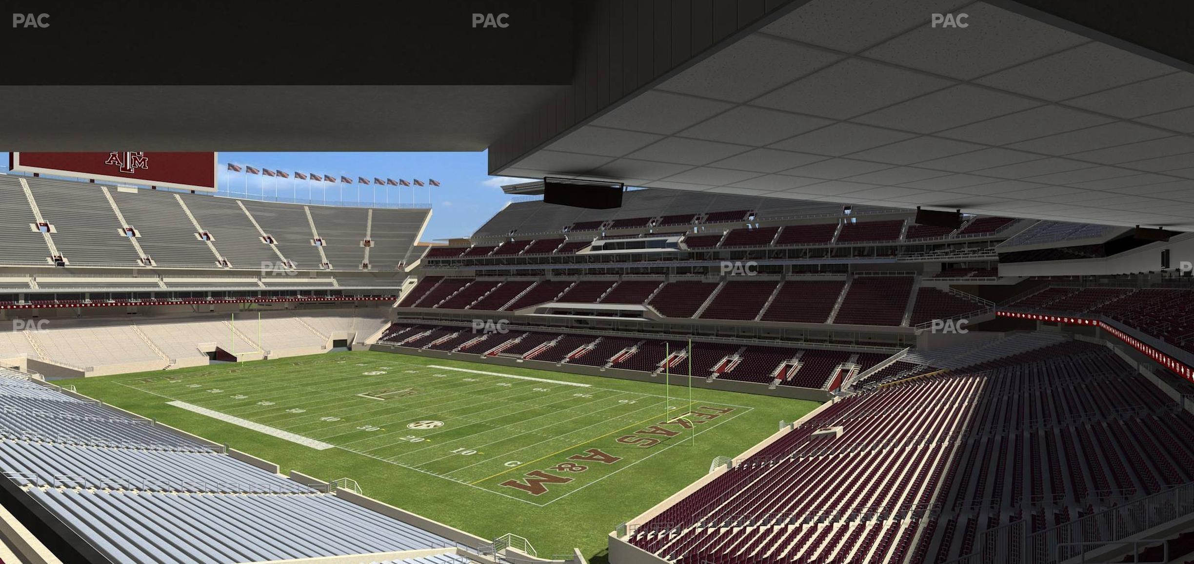 Seating view for Kyle Field Section Zone Club 14