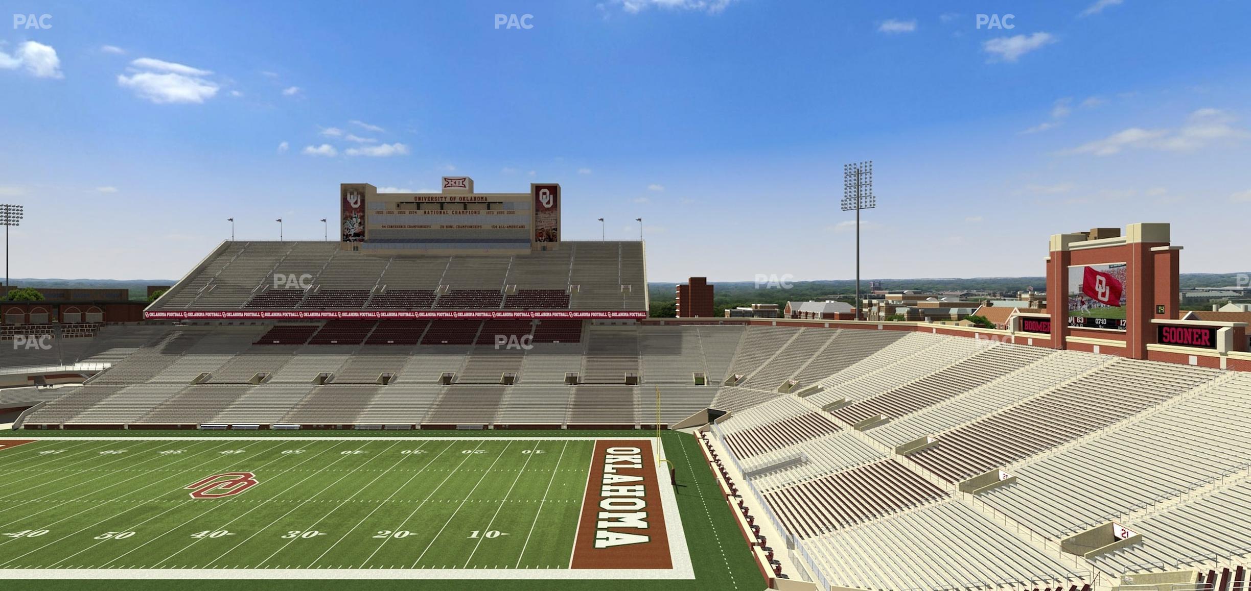 Seating view for Gaylord Family Oklahoma Memorial Stadium Section 125