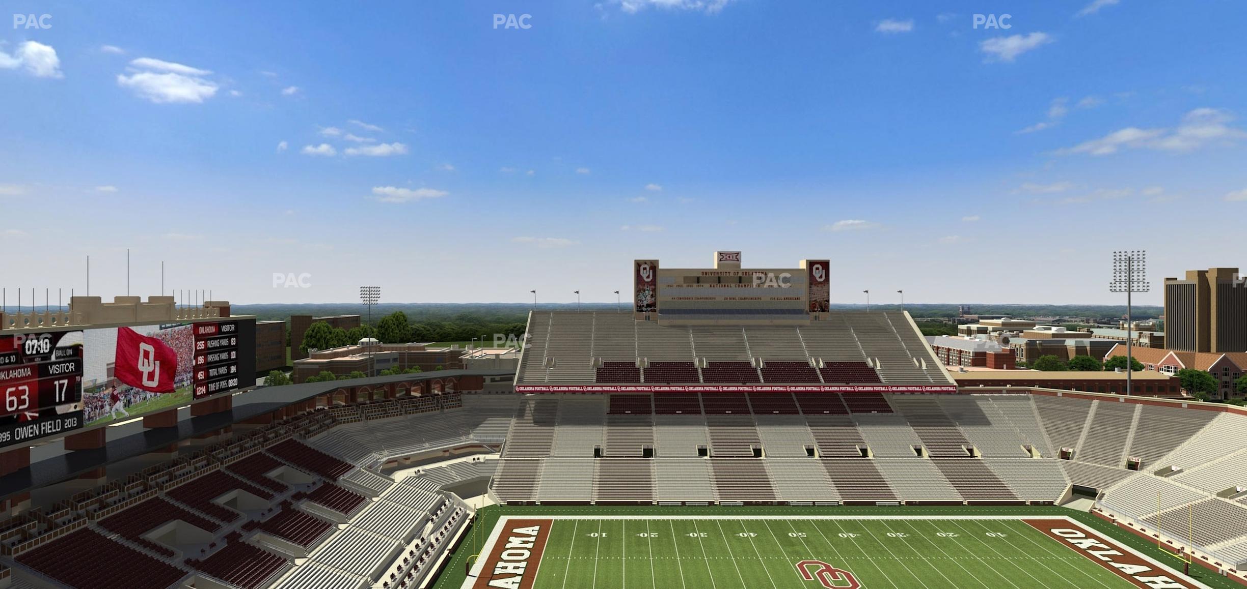 Seating view for Gaylord Family Oklahoma Memorial Stadium Section 233