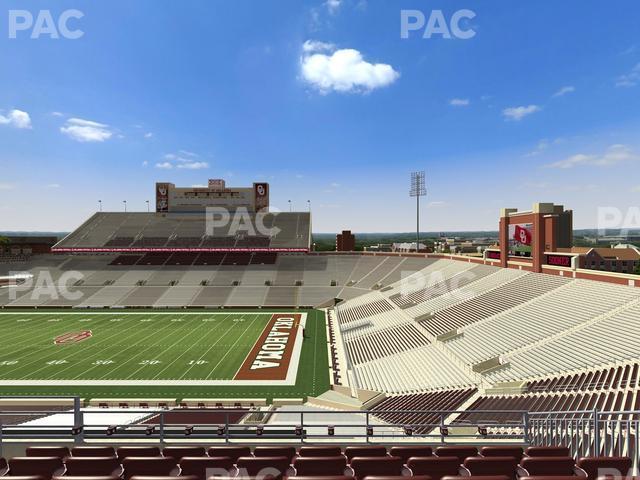 Seating view for Gaylord Family Oklahoma Memorial Stadium Section 124