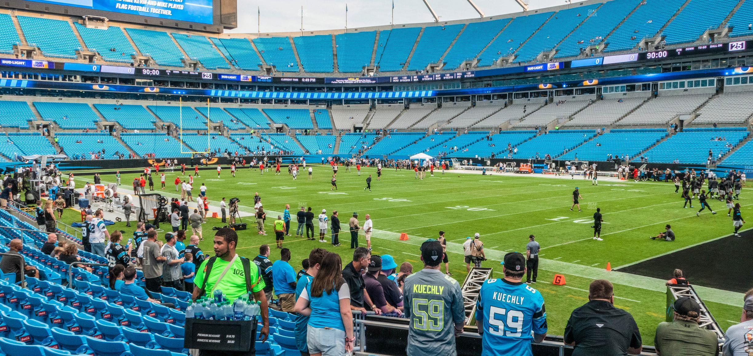 Seating view for Bank of America Stadium Section 107