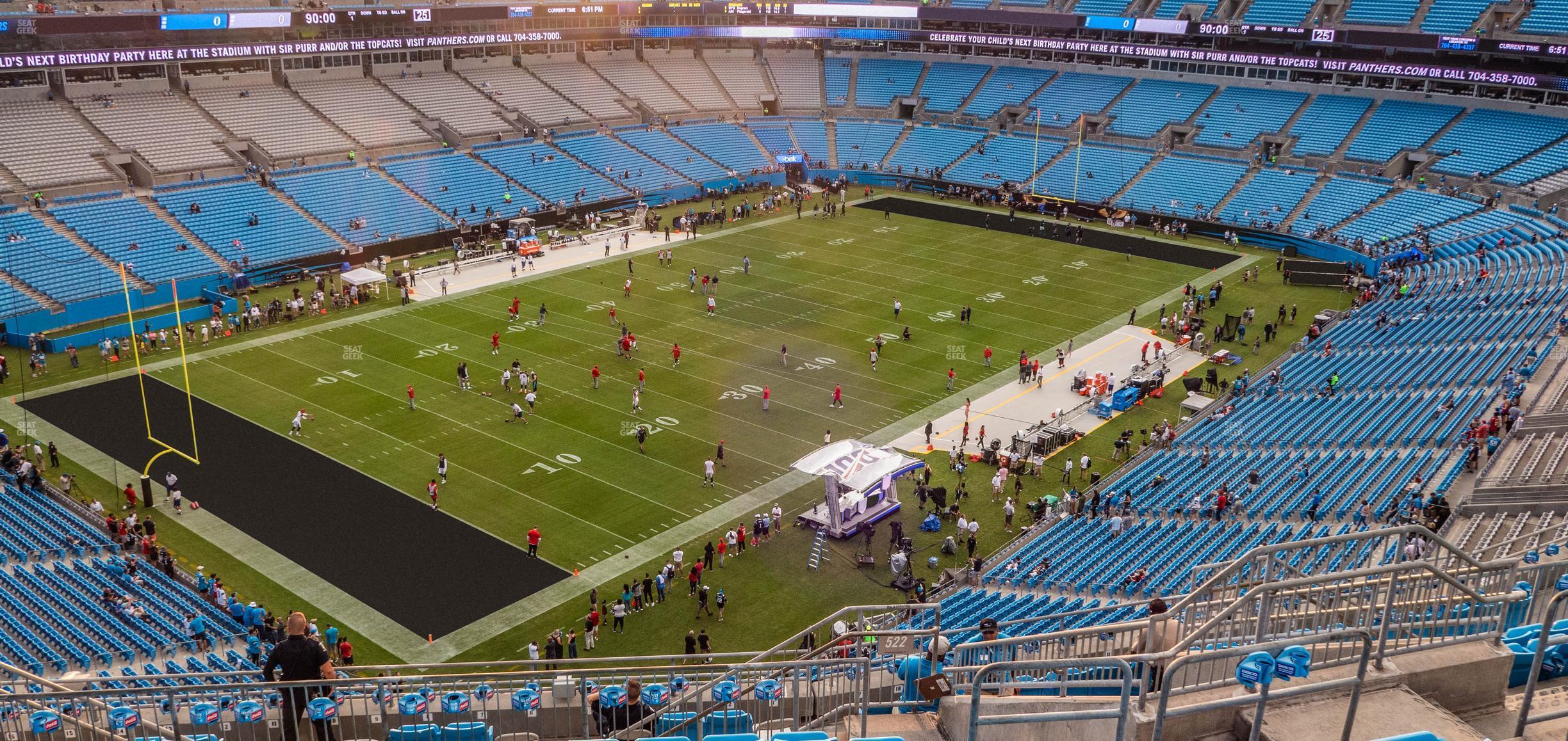 Seating view for Bank of America Stadium Section 522