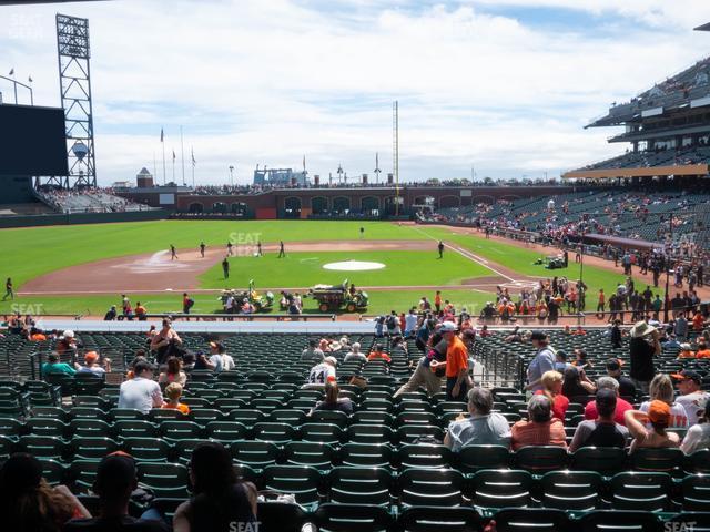 Seating view for Oracle Park Section Lower Box 122