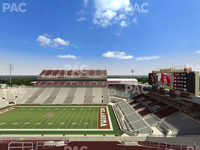 Seating view for Gaylord Family Oklahoma Memorial Stadium Section 102