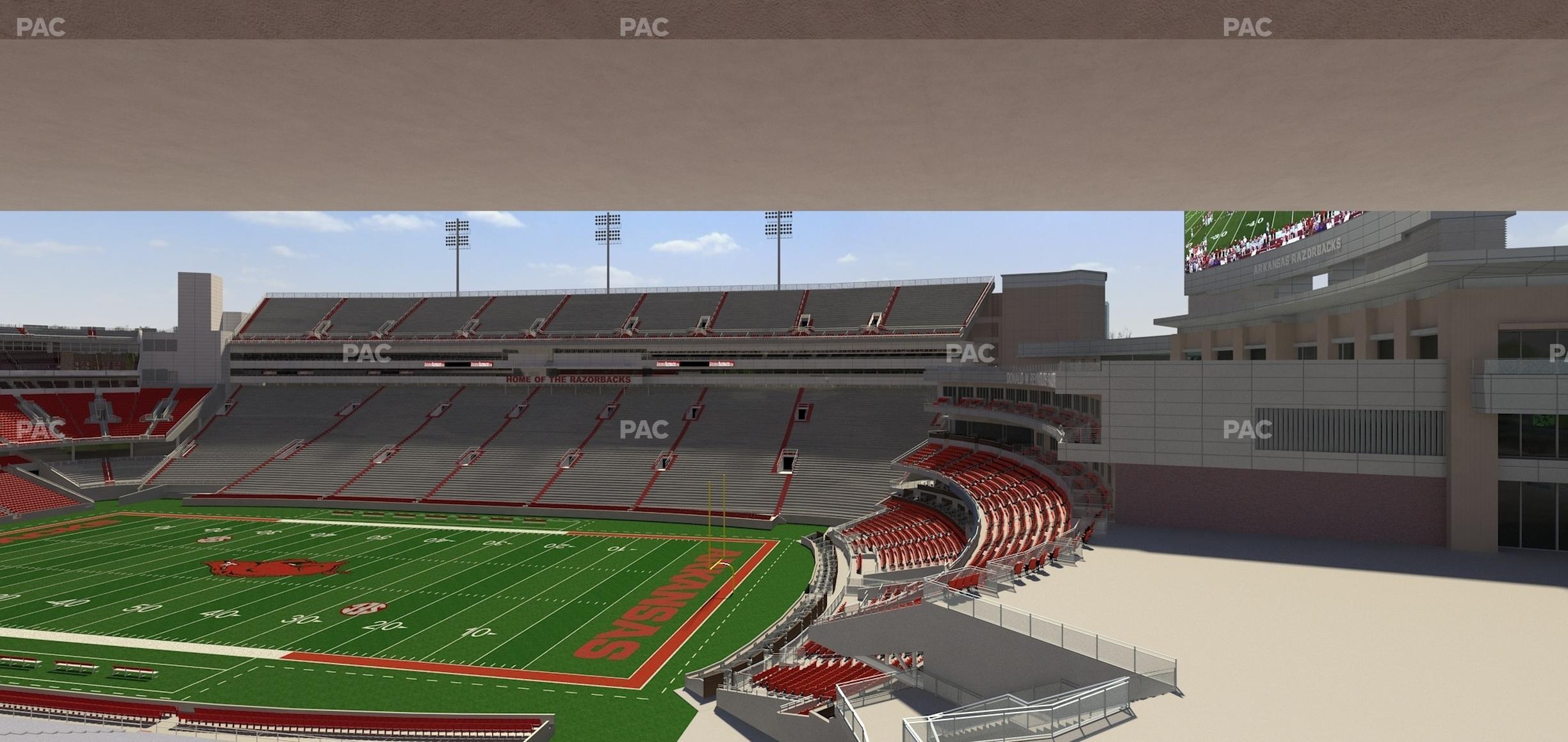 Seating view for Razorback Stadium Section 215