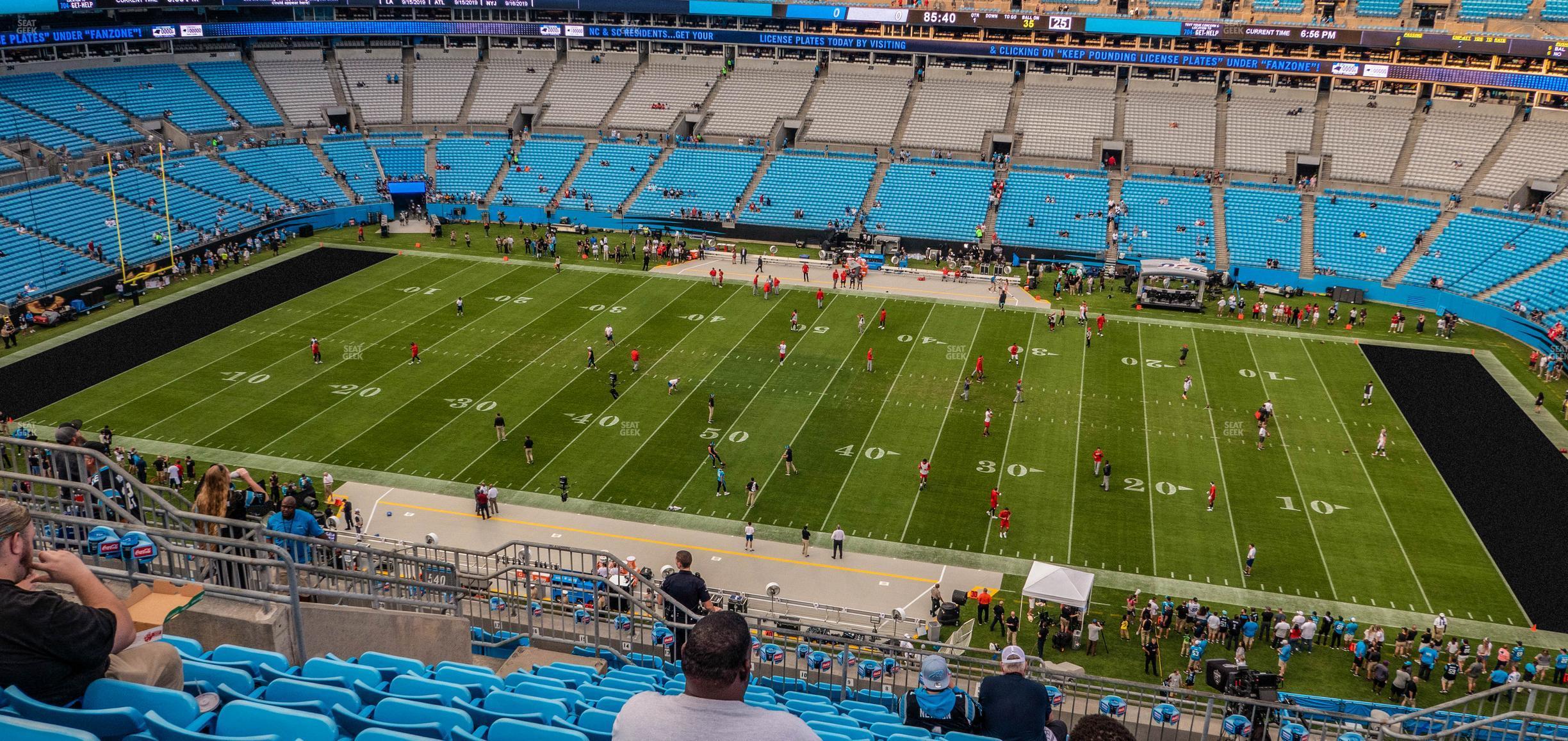 Seating view for Bank of America Stadium Section 540