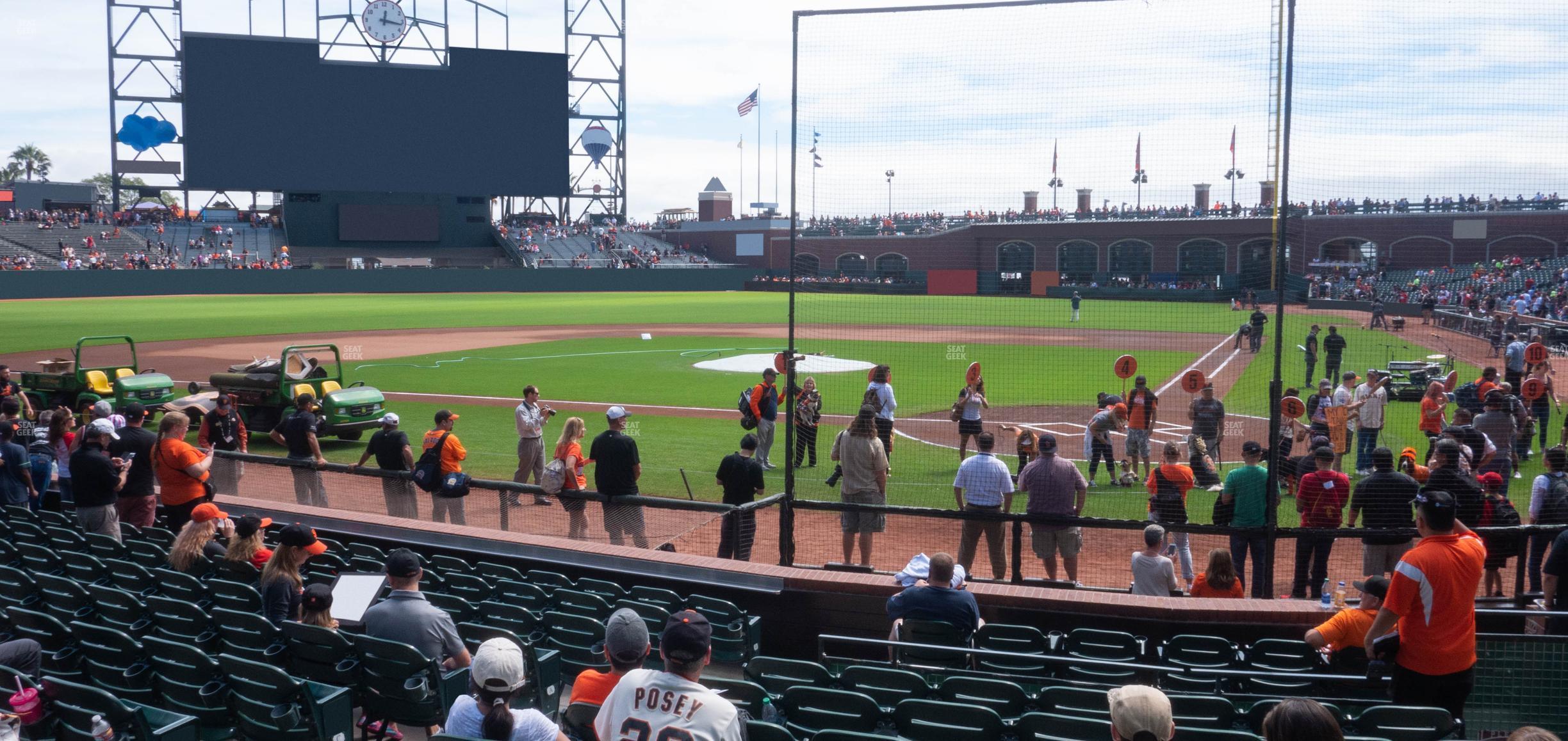 Seating view for Oracle Park Section Field Club 119