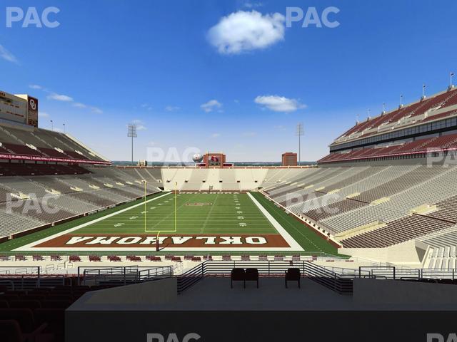 Seating view for Gaylord Family Oklahoma Memorial Stadium Section 43