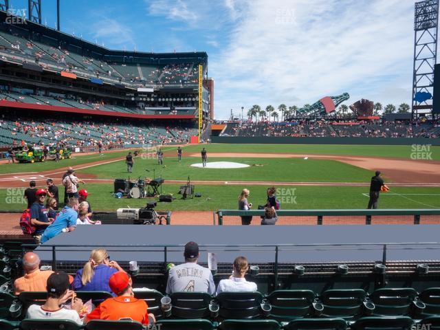 Seating view for Oracle Park Section Field Club 109