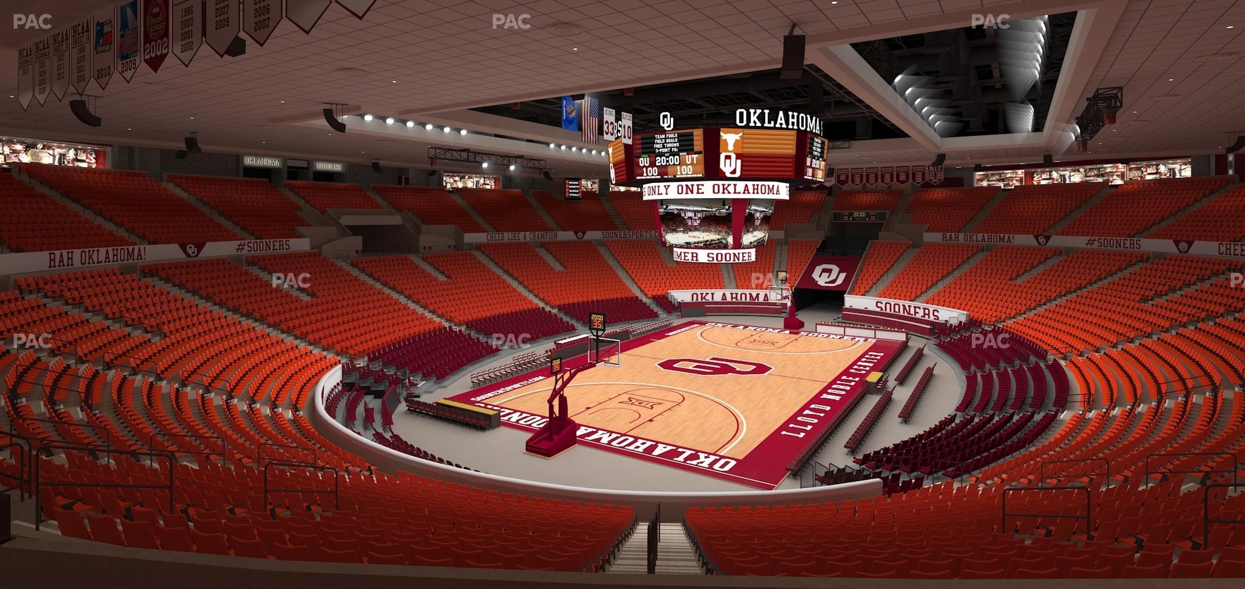 Seating view for Lloyd Noble Center Section 212