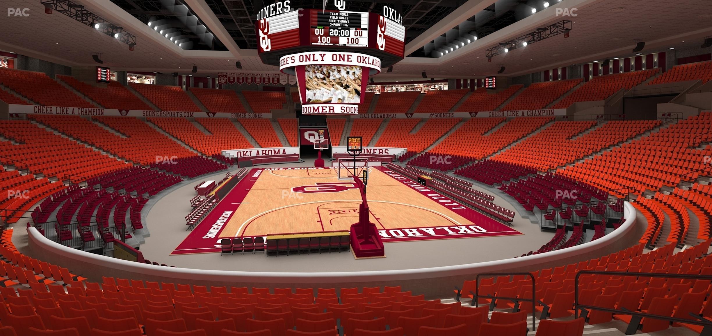 Seating view for Lloyd Noble Center Section 115